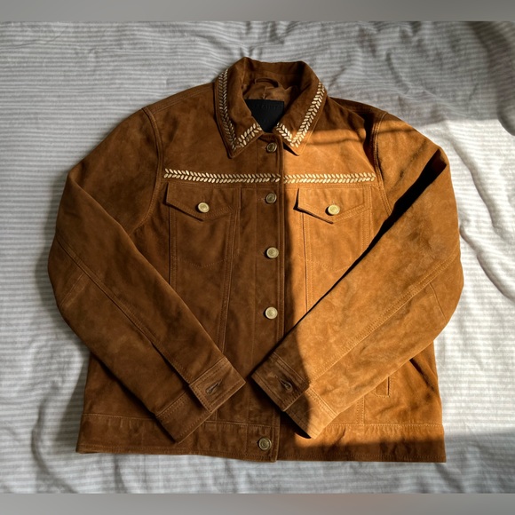 All Saints Jackets & Blazers - Allsaints Delvy suede trucker jacket